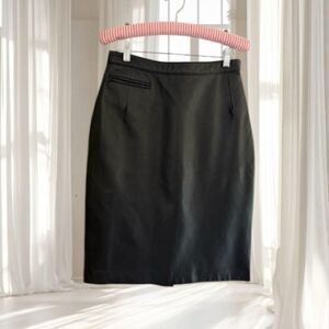Rem Garson Black Leather Pencil Skirt Size 6